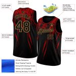 Custom Name & Number Basketball Jersey - Personalized Black & Gold 3D Pattern Design, Authentic Team Apparel Personalized