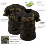 Customizable Black and Gold 3D Pattern Baseball Jersey with Personalized Name and Number Personalized Black Old Gold 3D Pattern