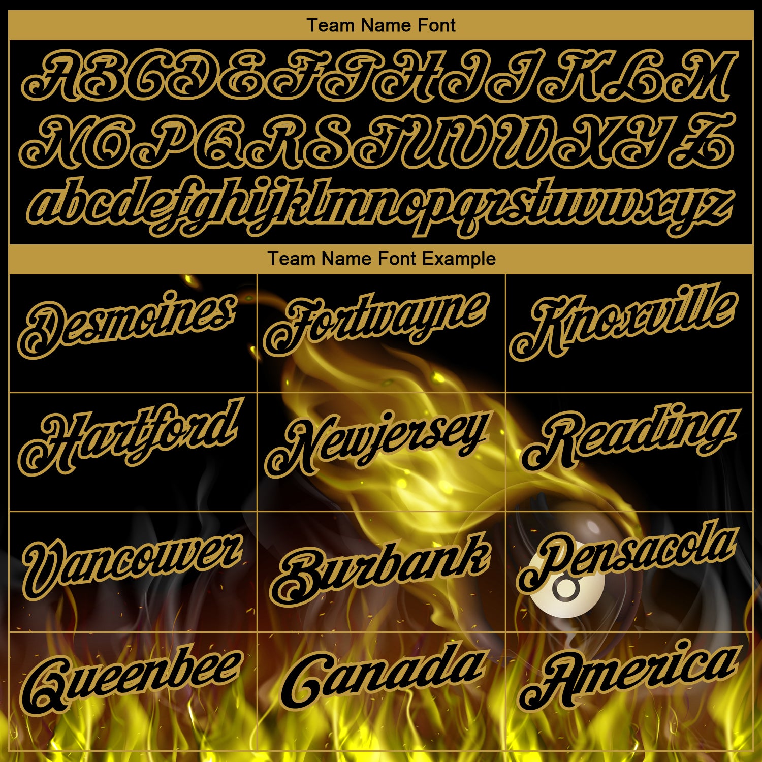 Personalized Black Old Gold 3D Pattern Design Flame Billiards 8 Ball Performance Polo Shirt Team Custom Name and Number Custom Name Number Polo Shirt - Black Old Gold 3D Pattern Flame Billiards Performance 8 Ball Team Shirt Personalized Black - Image 3
