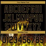 Custom Name Number Polo Shirt - Black Old Gold 3D Pattern Flame Billiards Performance 8 Ball Team Shirt Personalized Black