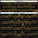 Custom Name Number Authentic Baseball Jersey - Personalized Black Old Gold 3D Geometric Halftone Dots Design Personalized