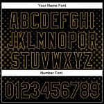 Custom Name and Number Personalized Black and Gold 3D Geometric Stars Baseball Jersey Personalized Black Old Gold 3D Pattern