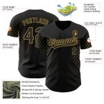Custom Name and Number Personalized Black and Gold 3D Geometric Stars Baseball Jersey Personalized Black Old Gold 3D Pattern