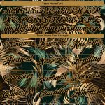Personalized Tropical Leaves Golf Polo Shirt with 3D Black Gold Pattern, Custom Name & Number, Jungalow & Hawaii Style Personalized