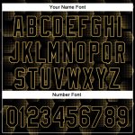 Custom Black Gold 3D Geometric Pattern Baseball Jersey with Personalized Name and Number Personalized Black Old Gold 3D Pattern