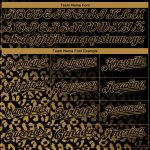 Custom Name and Number Personalized Leopard Print Fade Baseball Jersey - Black Old Gold 3D Pattern Design Fashion Team Apparel