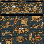 Custom Oktoberfest Beer Festival T-Shirt with Name and Number, Personalized Black and Gold 3D Pattern Design, Performance Shirt