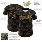 Personalized Authentic Baseball Jersey with Black Old Gold 3D Ship Frigate Pattern Design, Custom Name and Number, Seagulls