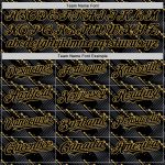 Personalized Custom Name and Number Baseball Jersey - Black Old Gold 3D Pattern Design with Slant Lines Personalized Black