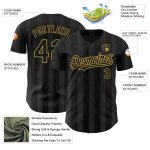 Custom Name and Number Personalized Black and Gold 3D Stripes Baseball Jersey Personalized Black Old Gold 3D Pattern Design