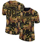 Personalized Tiger Performance T-Shirt with Black and Old Gold 3D Pattern Design Personalized Black Old Gold 3D Pattern Design