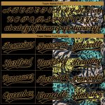 Custom Name and Number Softball Jersey, Personalized 3D Pattern Hawaii Palm Leaves & Animal Print, Unisex, Black/Old Gold