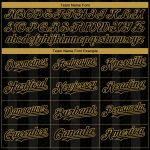 Personalized Black Gold 3D Stripes Baseball Jersey for Men & Women Personalized Black Old Gold 3D Stripes Baseball Jersey