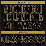 Personalized Black Gold 3D Stripes Baseball Jersey for Men & Women Personalized Black Old Gold 3D Stripes Baseball Jersey