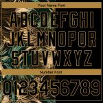 Personalized Tropical Hawaii Palm Leaves Basketball Jersey - Black Old Gold 3D Style Personalized Black Old Gold 3D Tropical