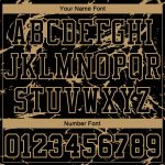 Custom Team Jersey with Personalized Name and Number - Black Old Gold Abstract Grunge Art Round Neck Basketball Suit Personalized