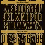 Customizable Black Gold Abstract Stripes Soccer Jersey with Name and Number - Personalized Team Uniform Personalized Black