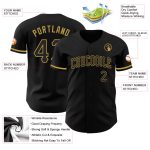 Personalized Black Gold Authentic Baseball Jersey for Men and Women Personalized Black Old Gold Authentic Baseball Jersey