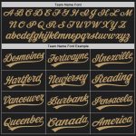 Custom Name and Number Personalized Black Old Gold Baseball Jersey - Authentic Team Gear Personalized Black Old Gold Authentic