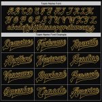 Personalized Black Gold Varsity Letterman Bomber Full-Snap Jacket Personalized Black Old Gold Bomber Full-Snap Varsity Letterman