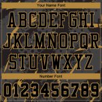 Custom Sublimation Basketball Jersey with Personalized Name & Number, Black & Old Gold Round Neck Suit Personalized Black