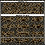 Custom Black Gold Check 3D Tiger Varsity Letterman Bomber Full-Snap Jacket Personalized Black Old Gold Check And Tiger 3D