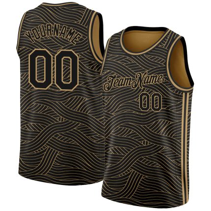 Custom Black Gold City Edition Basketball Jersey Personalized Personalized Black Old Gold City Edition Basketball Jersey