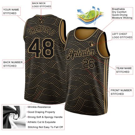 Custom Black Gold City Edition Basketball Jersey Personalized Personalized Black Old Gold City Edition Basketball Jersey