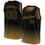 Personalized City Edition Basketball Jersey - Custom Name & Number, Black Old Gold Fade Fashion Jersey Personalized Black