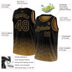 Personalized City Edition Basketball Jersey - Custom Name & Number, Black Old Gold Fade Fashion Jersey Personalized Black