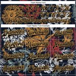 Personalized Black Gold Flowers 3D Varsity Letterman Bomber Jacket Full-Snap Personalized Black Old Gold Flowers And Branches