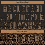 Custom Geometric Shape Volleyball Jersey - Personalized Black Old Gold Team Uniform with Name and Number Personalized Black