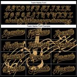 Custom Name and Number Personalized Black Old Gold 3D Music Festival Bomber Varsity Letterman Jacket Personalized Black Old