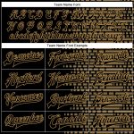 Custom Name Number Bomber Jacket Team Varsity Letterman Black Old Gold Halftone 3D Pattern Design Full-Snap Personalized