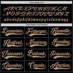 Custom Name & Number Black Old Gold Hockey Jersey - Personalized Team Apparel Personalized Black Old Gold Hockey Jersey Team