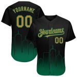 Personalized Boston City Edition Fade Fashion Baseball Jersey - Black, Old Gold, Kelly Green, 3D Design Personalized Black