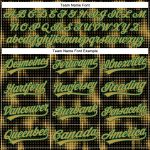 Personalized Black Gold Kelly Green 3D Halftone Dots Baseball Jersey Personalized Black Old Gold-Kelly Green 3D Halftone