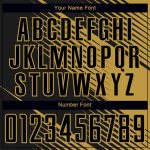 Custom Soccer Jersey with Personalized Name and Number in Black and Old Gold Line Design Personalized Black Old Gold Line