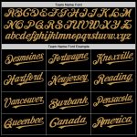 Personalized Black Gold Mesh Throwback Baseball Jersey - Authentic Custom Design Personalized Black Old Gold Mesh Authentic
