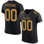 Personalized Black Gold Mesh Football Jersey for Men, Custom Name and Number, Team Spirit Gear Personalized Black Old Gold