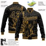Custom 3D Pattern New York Statue of Liberty Black & Gold Bomber Varsity Letterman Jacket with Name & Number Personalized