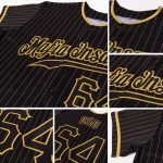Custom Black Pinstripe Baseball Jersey with Personalized Name and Number - Authentic Team Apparel Personalized Black Old