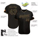Custom Black Pinstripe Baseball Jersey with Personalized Name and Number - Authentic Team Apparel Personalized Black Old