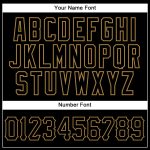 Personalized Black and Old Gold Pinstripe Baseball Jersey for Men and Women Personalized Black Old Gold Pinstripe Black Baseball