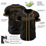 Personalized Black and Old Gold Baseball Jersey with Custom Name and Number - Authentic Team Gear Personalized Black Old