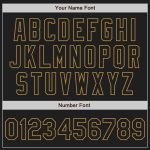 Personalized Black and Old Gold Baseball Jersey with Custom Name and Number - Authentic Team Gear Personalized Black Old