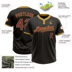 Custom Black Gold Pinstripe Burgundy Two-Button Unisex Softball Jersey Personalized Black Old Gold Pinstripe Burgundy Two-Button