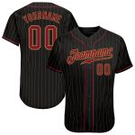 Custom Black Pinstripe Baseball Jersey with Personalized Name and Number - Authentic Team Apparel Personalized Black Old