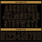 Custom Soccer Jersey with Personalized Name and Number, Black Old Gold Pinstripe Fade Fashion Uniform Personalized Black
