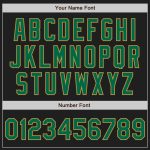 Custom Black Gold Pinstripe Baseball Jersey in Kelly Green for Men, Women, and Kids Personalized Black Old Gold Pinstripe